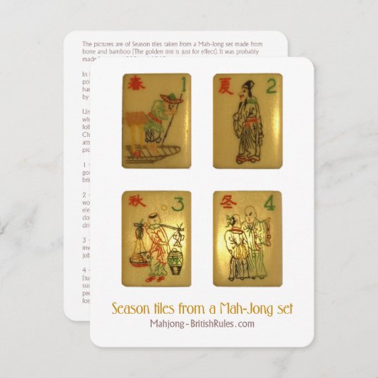 Tuiles de saison - carte explicative (Devant / Derrière)