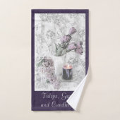 Tuiles de serviettes de bain, raisins et lumière a (Serviette à main)