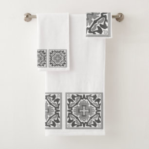 Tuiles espagnoles noires et blanches