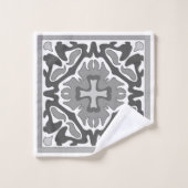 Tuiles espagnoles noires et blanches (Gant de toilette)