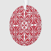 Tuiles marocaines - rouge foncé et blanc (devant)