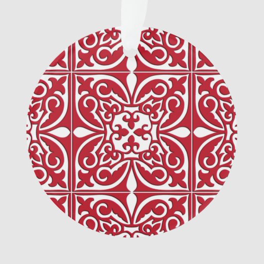 Tuiles marocaines - rouge foncé et blanc (devant)