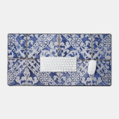 Tuiles portugaises - Azulejo Floral bleu et blanc (Clavier et souris)