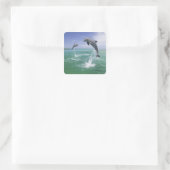 Tuimelaars Tursiops truncatus Vierkante Sticker (Tas)