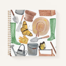 Tuin aquarel set gereedschap van patroon