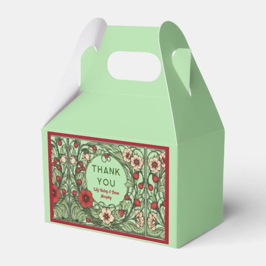 tuin art nouveau bruiloft bedankdoosjes (Voorkant Zijde)