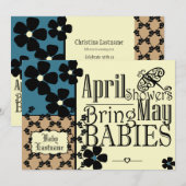  tuin Baby shower Kaart (Voorkant / Achterkant)