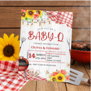 Tuin BBQ Baby Shower Kaart