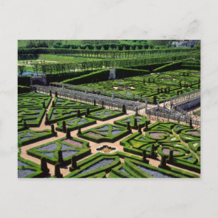Tuin bij Kasteel Villandry, Indre-et-Loire, Briefkaart