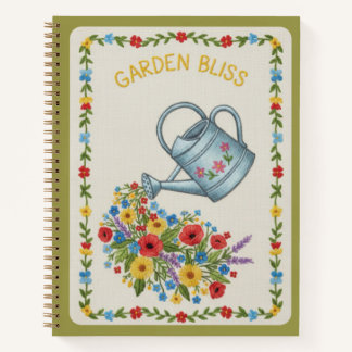 Tuin Bliss Geborduurde Bloemenspot Notitieboek