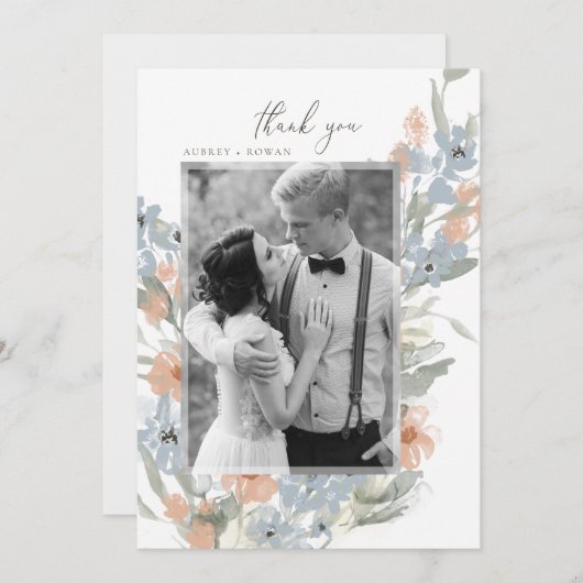 Tuin bloeit bedankkaart (Voorkant / Achterkant)