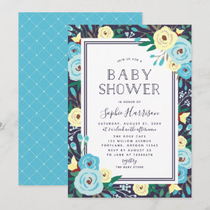 Tuin Bloeit Bloemblauw Baby shower Kaart