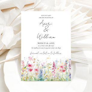 Tuin Bloem Aquarel Moderne Boho Huwelijk Save The Date
