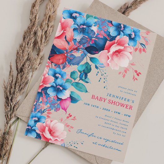 Tuin Bloemen Baby shower Champagne Kaart