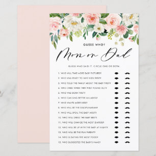 Tuin Bloemen Mam of Pap Baby shower Spel