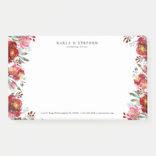 Tuin Bloemen Rand Diep-rood & Groen Post-it® Notes