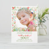 Tuin Bloemen Wit Foto uitnodiging (Staand voorkant)