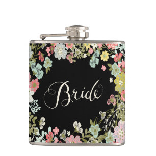 Tuin Bloemenbruid Typografie Alcohol Hip Flask Heupfles