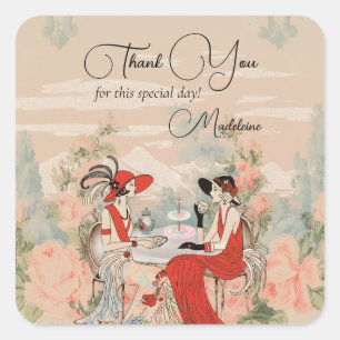  Tuin Bloementijd voor Tea Vrijgezellenfeest Vierkante Sticker