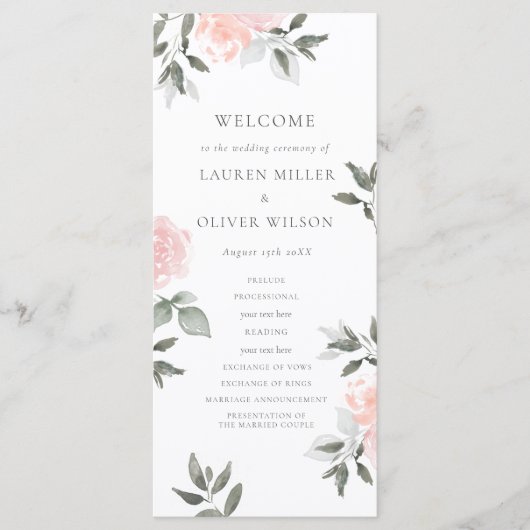 Tuin Blooms Wedding Programma (Voorkant)