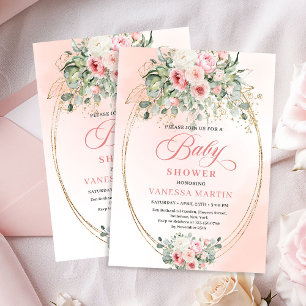Tuin Blozen Bloem Meisje Baby Shower Uitnodiging