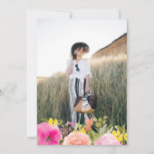 Tuin bohemian waterverf bloemen afstuderen kaart (Achterkant)