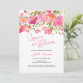 Tuin boho bloemenroze script chic vrijgezellenfees kaart (Staand voorkant)