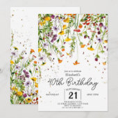 Tuin Boho Wilde Bloemen 40e verjaardag Kaart (Voorkant / Achterkant)