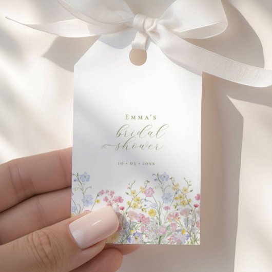 Tuin Boho Wilde Bloemen Bruidsfeest Cadeaulabel