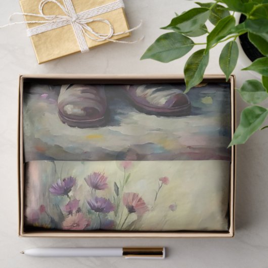 Tuin Boot & Wildflowers Decoupage Tissuepapier (Geschenk)