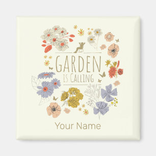Tuin Botanische Bloemen voor Tuinieren Mam en Pap Magneet