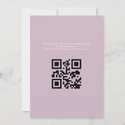 Tuin Bruiloft Bewaar de Datum QR Code Save The Date (Achterkant)