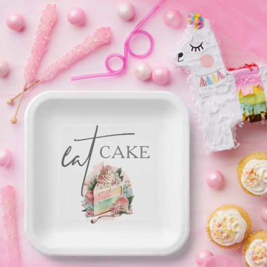 Tuin Bruiloft Eet Taart Papieren Bordje (Feest)