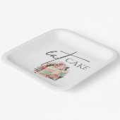 Tuin Bruiloft Eet Taart Papieren Bordje (Gebogen)