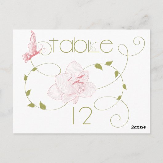 Tuin bruiloft roze lelies tafel Kaart (Achterkant)