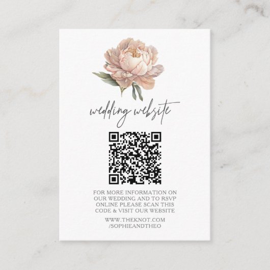 Tuin Bruiloft Website | RSVP QR Code Foto Informatiekaartje (Voorkant)