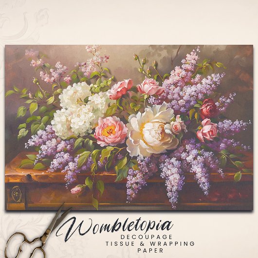  Tuin Classic Roos & Lila Decoupage Tissuepapier