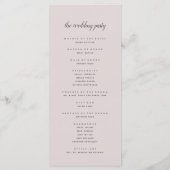 Tuin Crest Mauve Paarse Bloemen Trouwceremonie Programma (Achterkant)