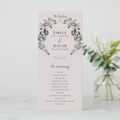 Tuin Crest Mauve Paarse Bloemen Trouwceremonie Programma (Staand voorkant)