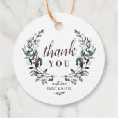 Tuin Crest Rustieke Kraft Bloemen Bruiloft Dank u Bedankjes Labels (Achterkant)