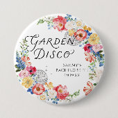 Tuin Disco Bachelorette Knopspeld Ronde Button 7,6 Cm (Voorkant)