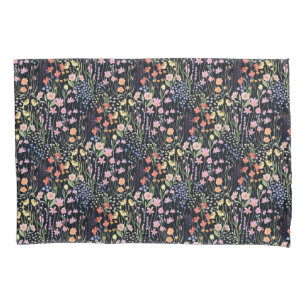 Tuin Donkere Achtergrond Wilde Bloemen Bloemmotief Kussensloop