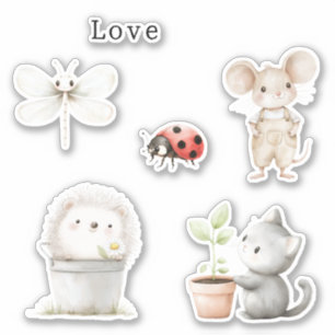 Tuin Egel Muis Kat Libel Lieveheersbeestje Sticker