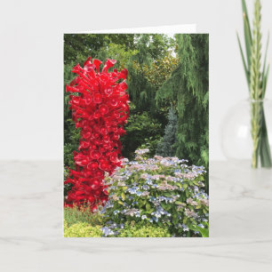 Tuin en Rode Glazen Beeldhouwwerk Kaart