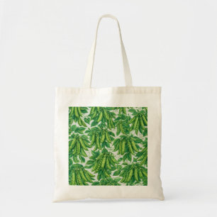 Tuin Erwt Peulen Botanisch Groente Patroon Tote Bag
