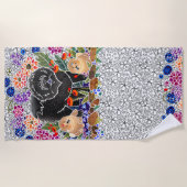 TUIN FEEST chow strand handdoek witte achtergrond (Voorkant)