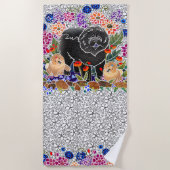 TUIN FEEST chow strand handdoek witte achtergrond (Voorkant)