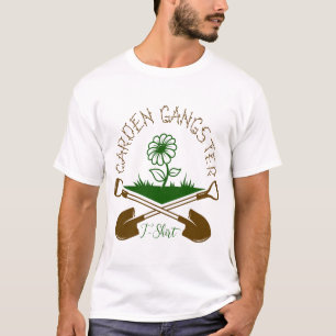 Tuin Gangster Grappige Gekruiste Scheppen Bloem Ku T-shirt