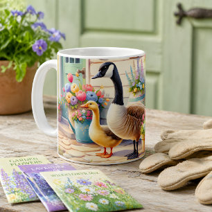 Tuin Ganzen Lente Illustratie Koffiemok