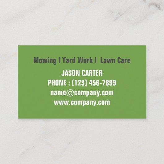 Tuin gazon zorg landschap landschapsarchitectuur g visitekaartje (Achterkant)